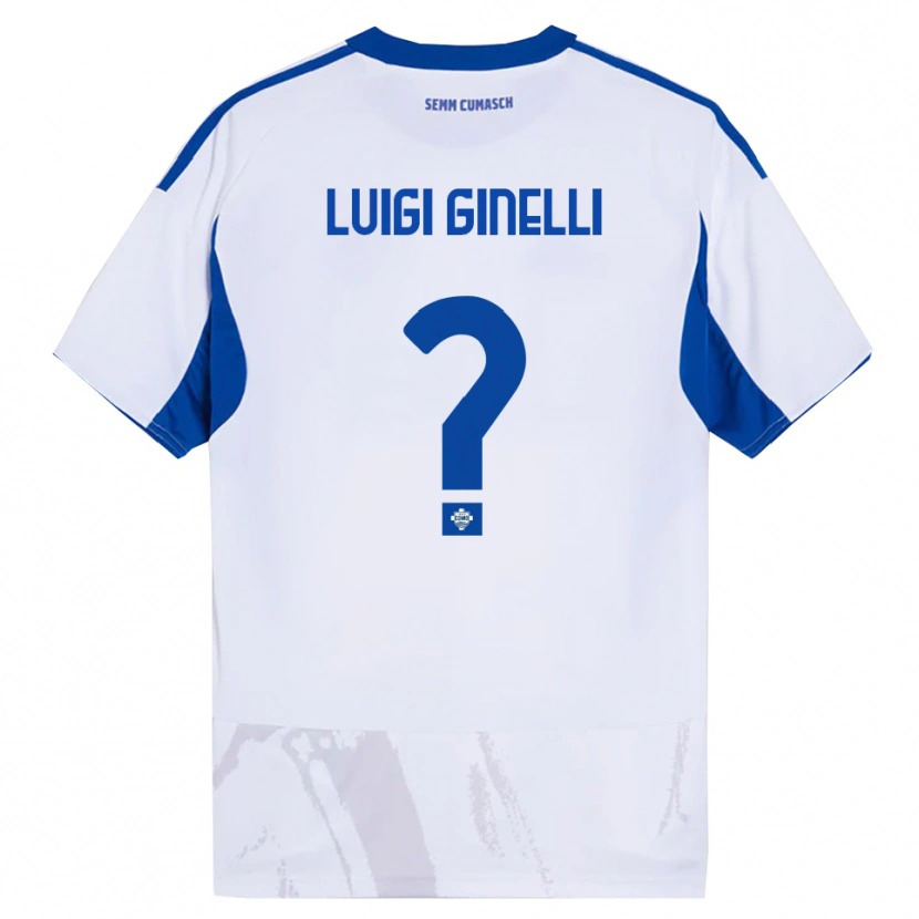 Danxen Män Lorenzo Luigi Ginelli #0 Vit Blå Bortatröja Matchtröjor 2025/26 Tröjor T-Tröja