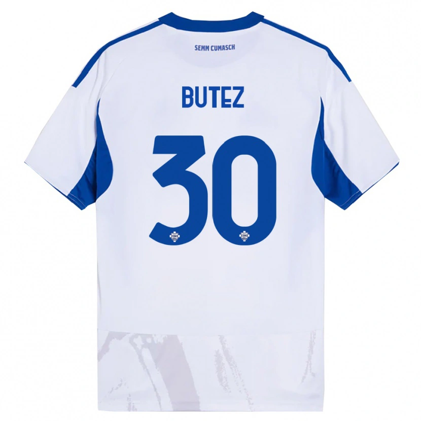 Danxen Män Jean Butez #30 Vit Blå Bortatröja Matchtröjor 2025/26 Tröjor T-Tröja