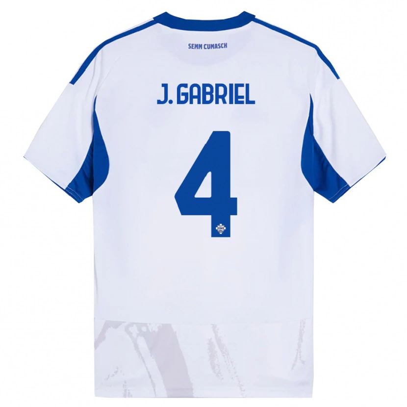 Danxen Män João Gabriel #4 Vit Blå Bortatröja Matchtröjor 2025/26 Tröjor T-Tröja