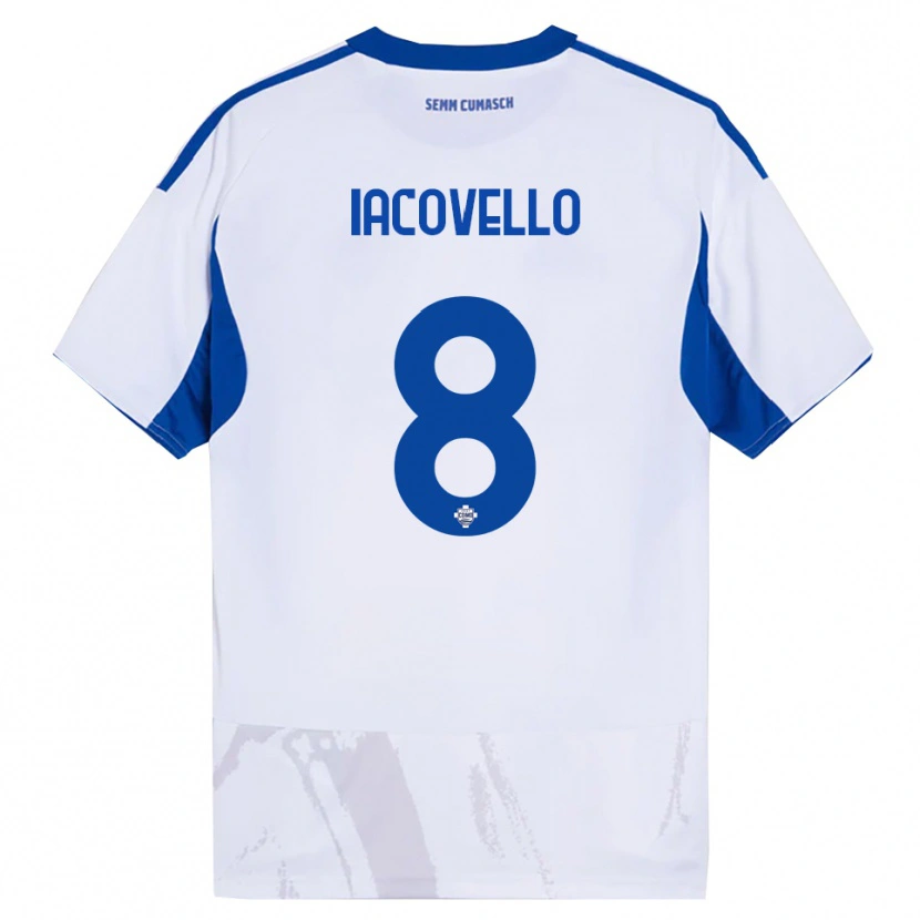Danxen Män Mattia Iacovello #8 Vit Blå Bortatröja Matchtröjor 2025/26 Tröjor T-Tröja