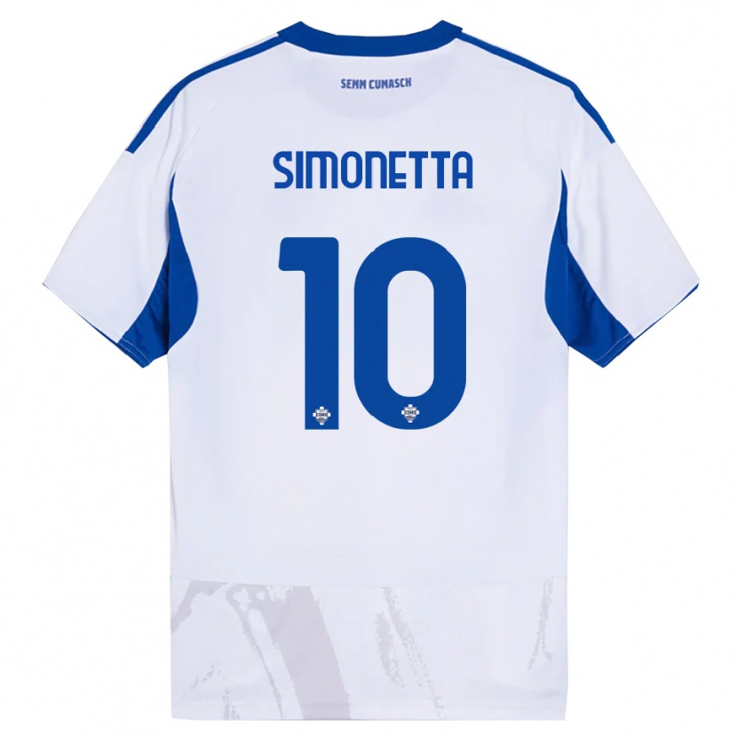 Danxen Män Jacopo Simonetta #10 Vit Blå Bortatröja Matchtröjor 2025/26 Tröjor T-Tröja
