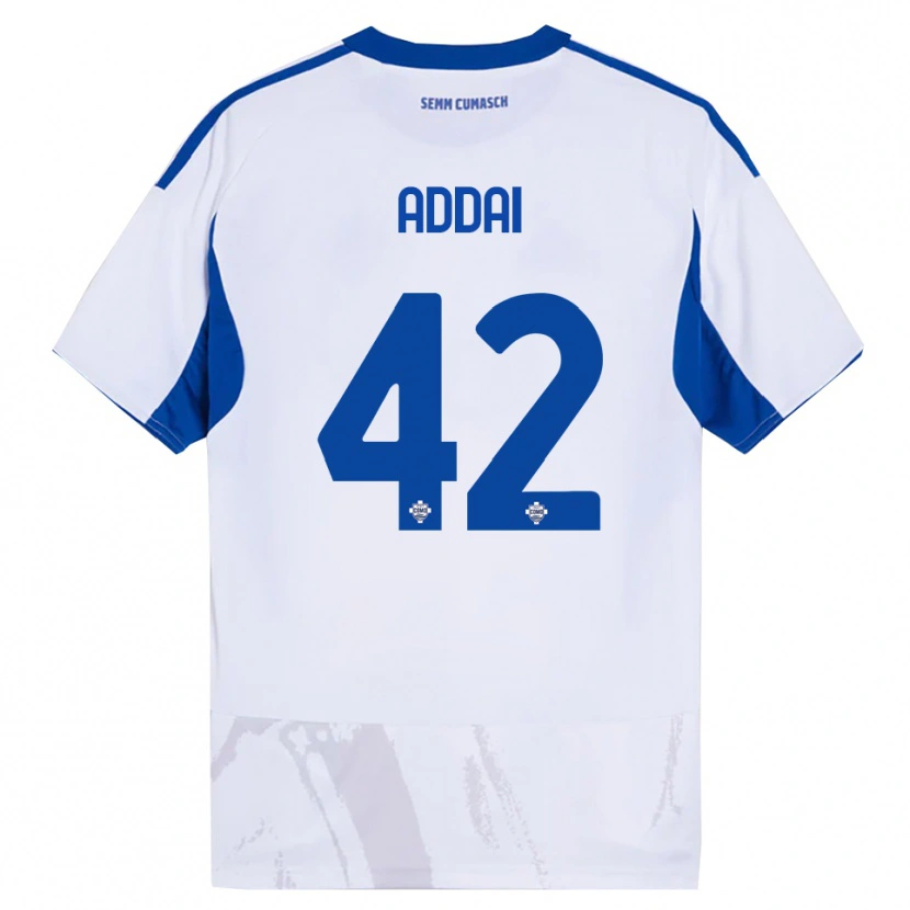 Danxen Män Jayden Addai #42 Vit Blå Bortatröja Matchtröjor 2025/26 Tröjor T-Tröja