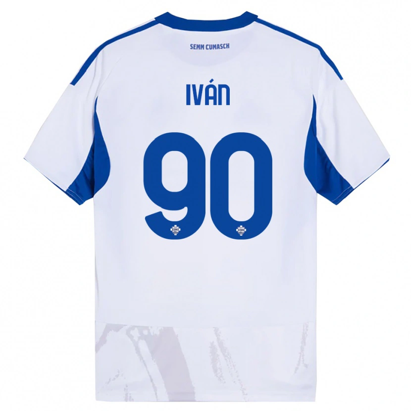Danxen Män Iván Azón #90 Vit Blå Bortatröja Matchtröjor 2025/26 Tröjor T-Tröja