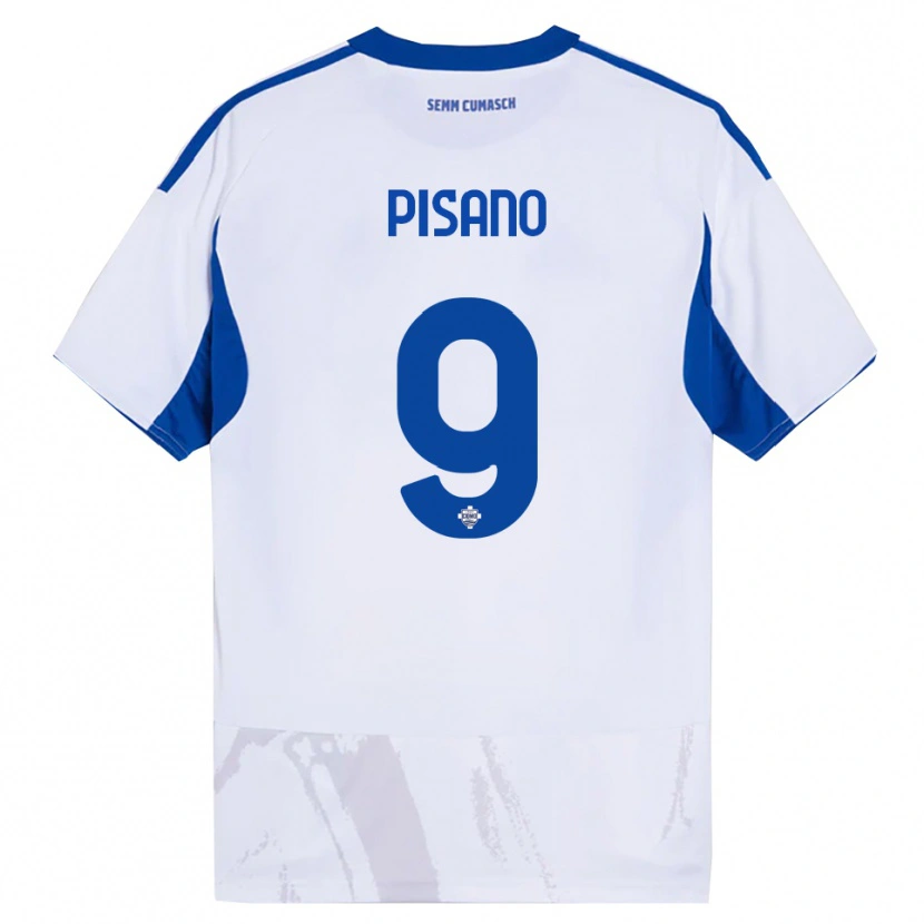 Danxen Män Manuel Pisano #9 Vit Blå Bortatröja Matchtröjor 2025/26 Tröjor T-Tröja
