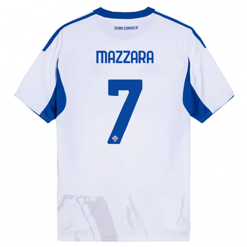 Danxen Män Cristian Mazzara #7 Vit Blå Bortatröja Matchtröjor 2025/26 Tröjor T-Tröja