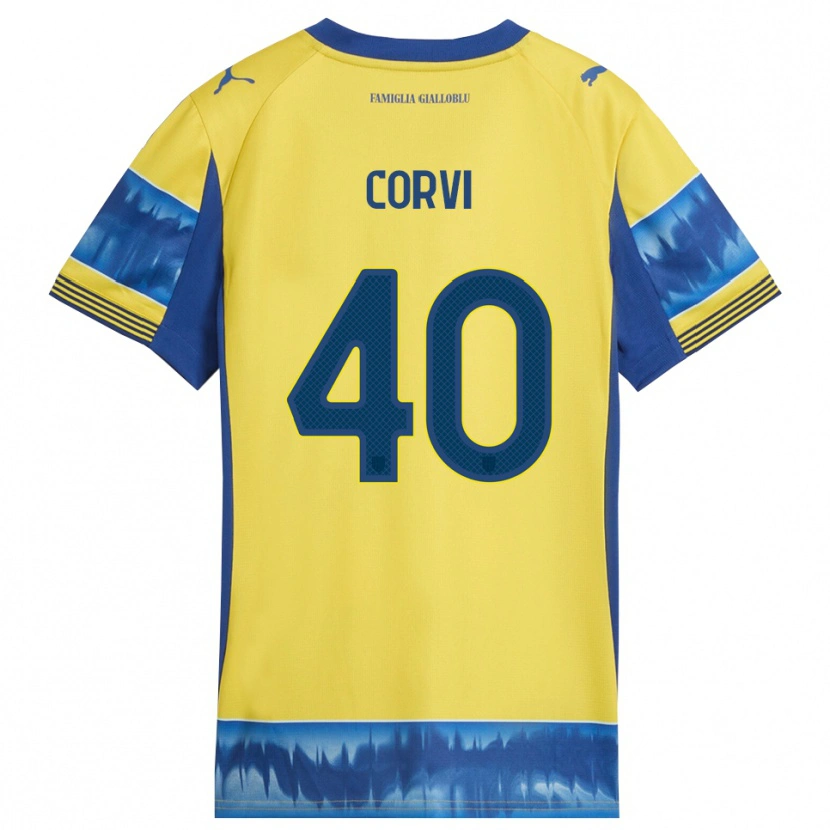 Danxen Män Edoardo Corvi #40 Gul Blå Bortatröja Matchtröjor 2025/26 Tröjor T-Tröja