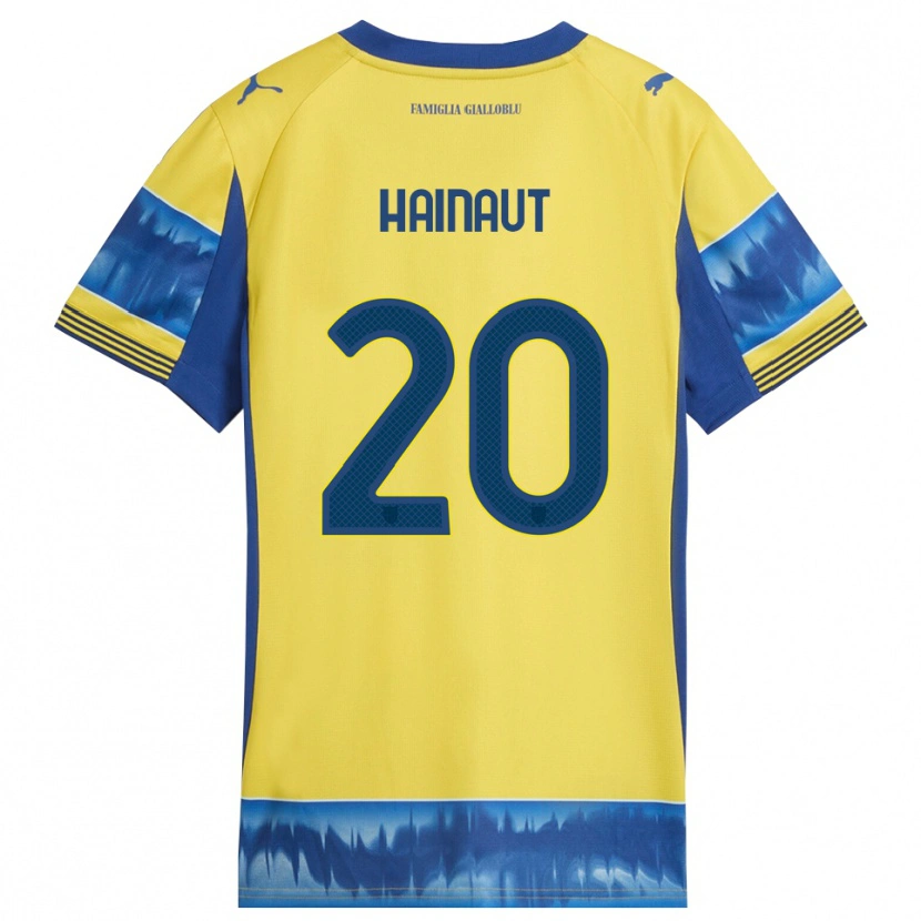 Danxen Män Antoine Hainaut #20 Gul Blå Bortatröja Matchtröjor 2025/26 Tröjor T-Tröja