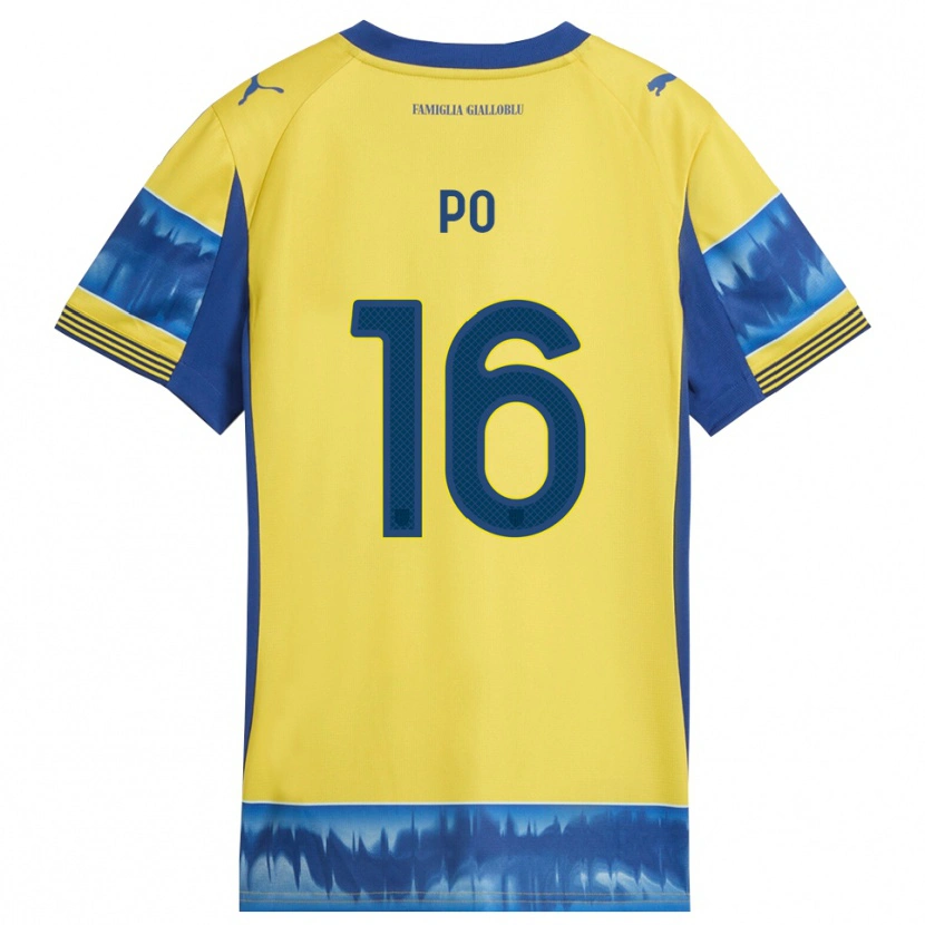 Danxen Män Federico Po #16 Gul Blå Bortatröja Matchtröjor 2025/26 Tröjor T-Tröja