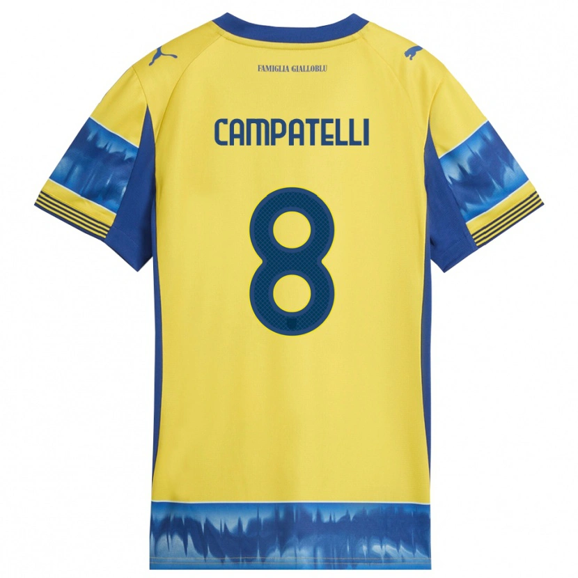 Danxen Män Marco Campatelli #8 Gul Blå Bortatröja Matchtröjor 2025/26 Tröjor T-Tröja
