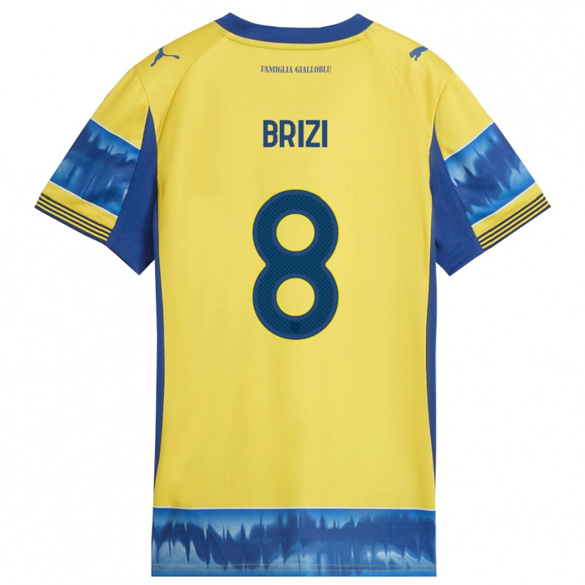 Danxen Män Andrea Brizi #8 Gul Blå Bortatröja Matchtröjor 2025/26 Tröjor T-Tröja