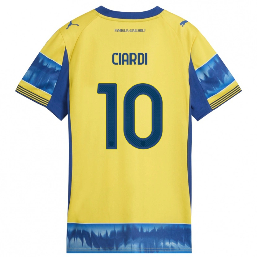 Danxen Män Alessandro Ciardi #10 Gul Blå Bortatröja Matchtröjor 2025/26 Tröjor T-Tröja