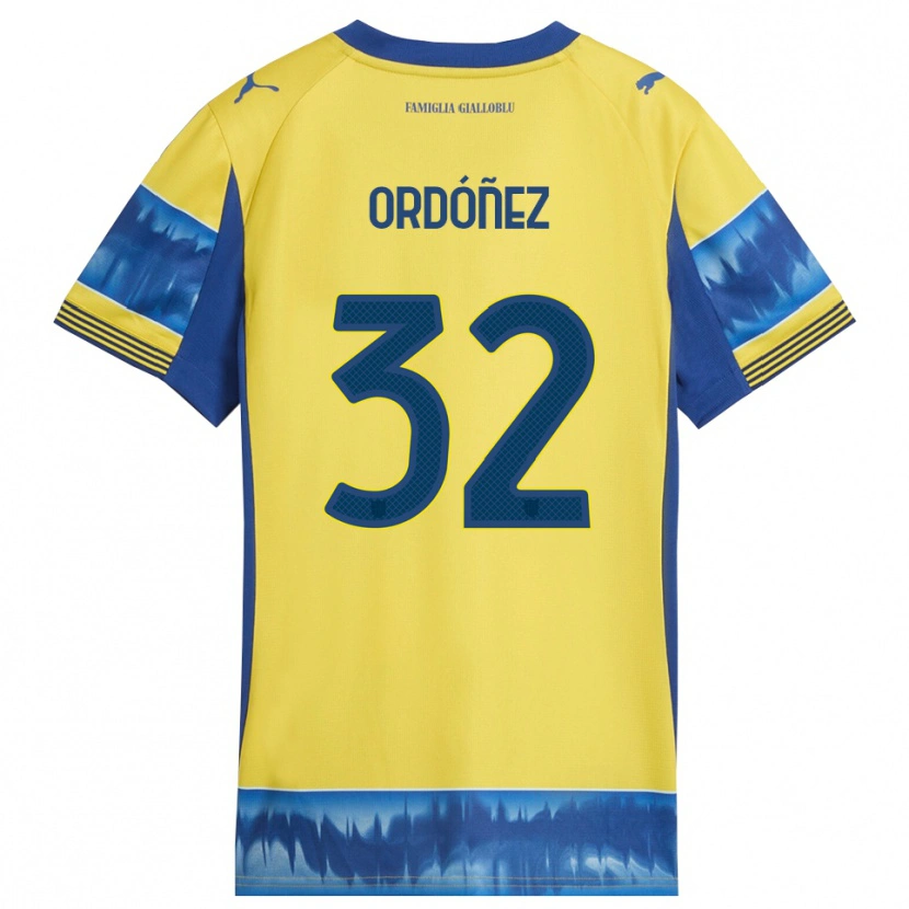 Danxen Män Christian Ordóñez #32 Gul Blå Bortatröja Matchtröjor 2025/26 Tröjor T-Tröja