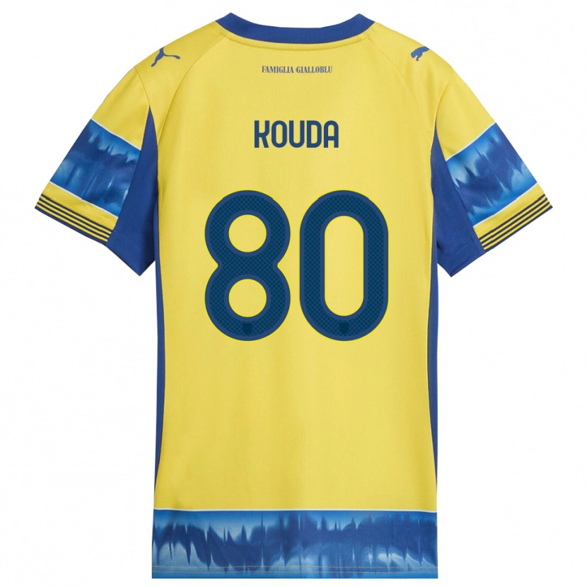 Danxen Män Rachid Kouda #80 Gul Blå Bortatröja Matchtröjor 2025/26 Tröjor T-Tröja
