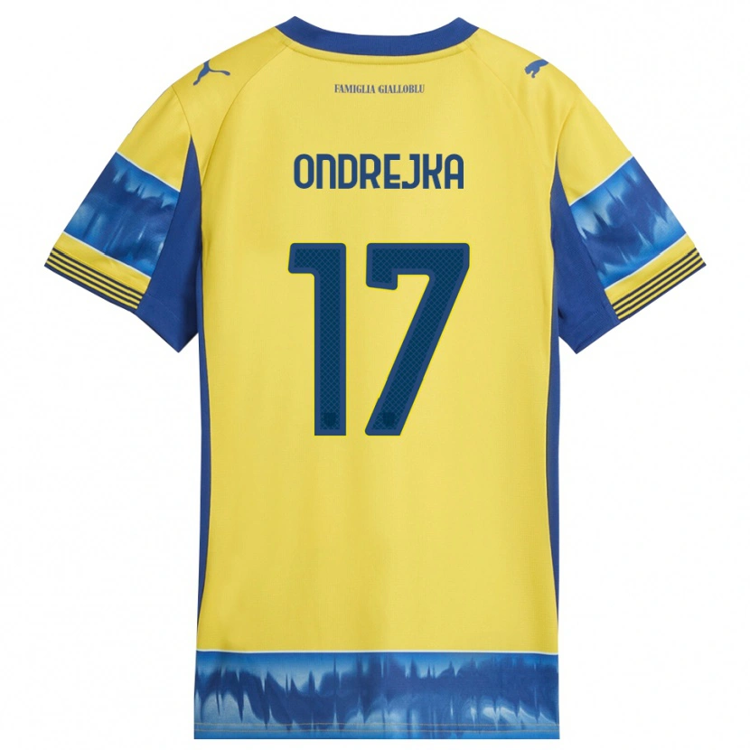 Danxen Män Jacob Ondrejka #17 Gul Blå Bortatröja Matchtröjor 2025/26 Tröjor T-Tröja