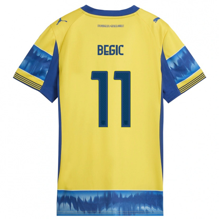 Danxen Män Tjas Begic #11 Gul Blå Bortatröja Matchtröjor 2025/26 Tröjor T-Tröja