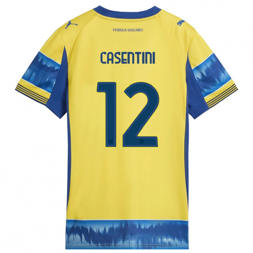 Danxen Män Gabriele Casentini #12 Gul Blå Bortatröja Matchtröjor 2025/26 Tröjor T-Tröja