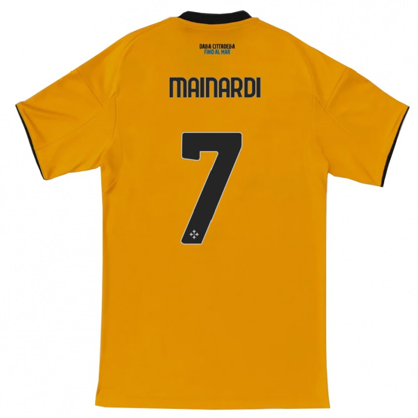 Danxen Män Gianmarco Mainardi #7 Orange Blå Bortatröja Matchtröjor 2025/26 Tröjor T-Tröja