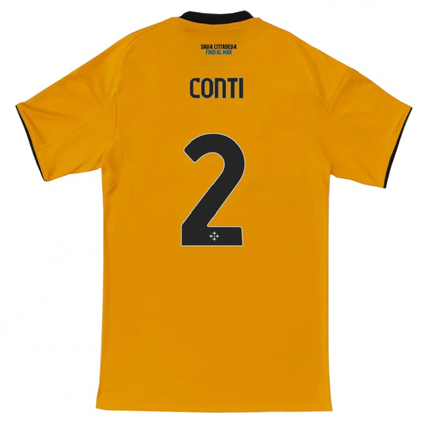 Danxen Män Niccolò Conti #2 Orange Blå Bortatröja Matchtröjor 2025/26 Tröjor T-Tröja