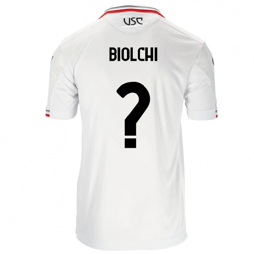 Danxen Män Pietro Biolchi #0 Vit Röd Bortatröja Matchtröjor 2025/26 Tröjor T-Tröja