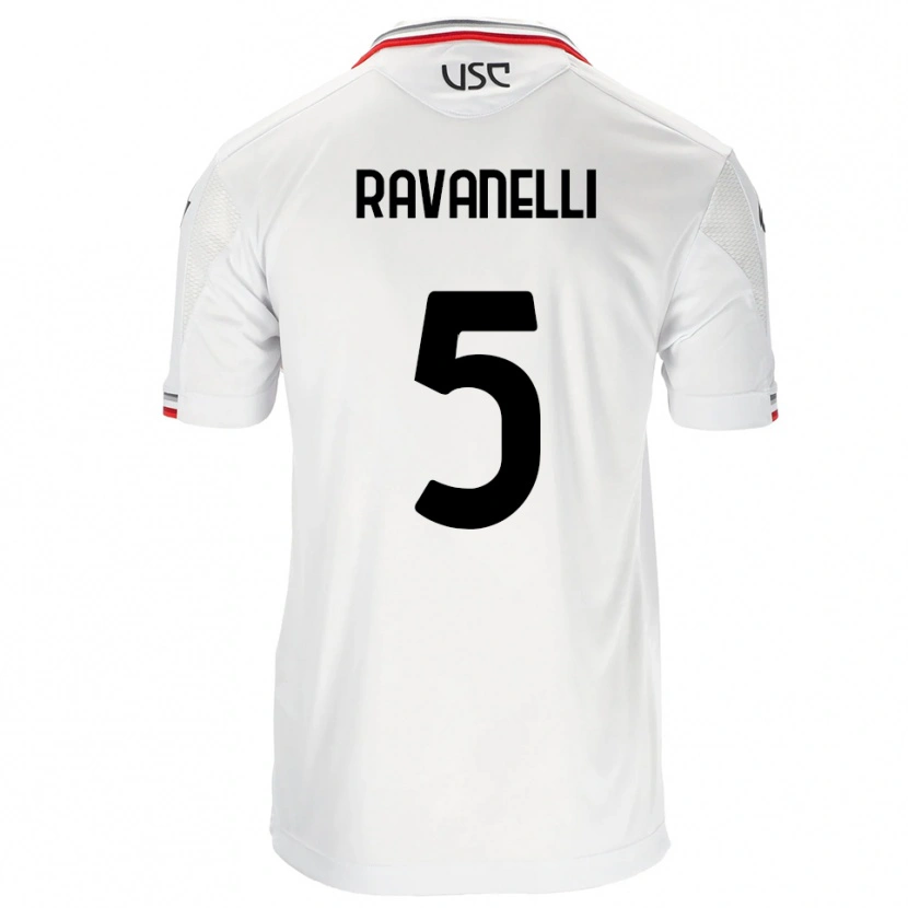 Danxen Män Luca Ravanelli #5 Vit Röd Bortatröja Matchtröjor 2025/26 Tröjor T-Tröja