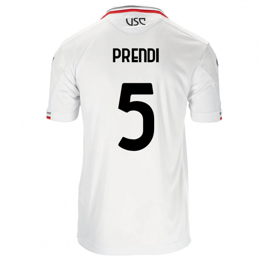 Danxen Män Denis Prendi #5 Vit Röd Bortatröja Matchtröjor 2025/26 Tröjor T-Tröja