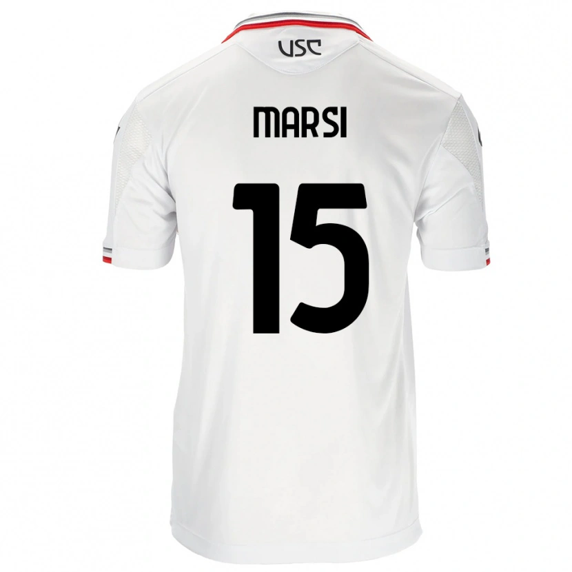 Danxen Män Simone Marsi #15 Vit Röd Bortatröja Matchtröjor 2025/26 Tröjor T-Tröja