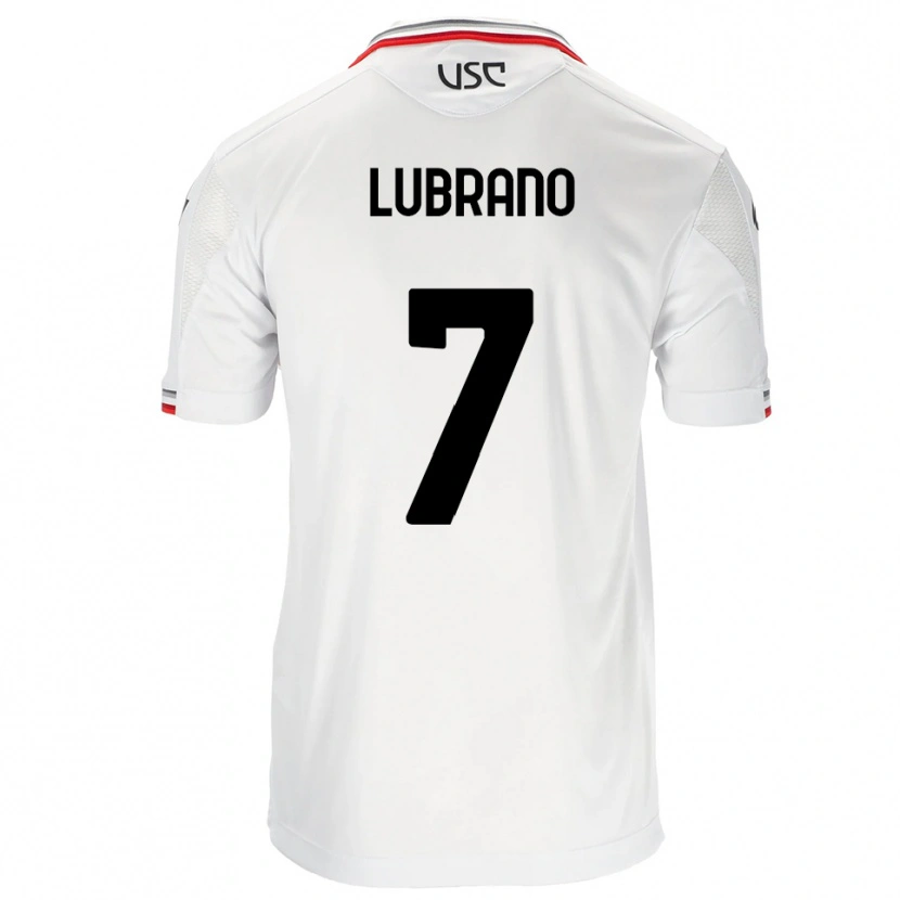 Danxen Män Antonio Lubrano #7 Vit Röd Bortatröja Matchtröjor 2025/26 Tröjor T-Tröja