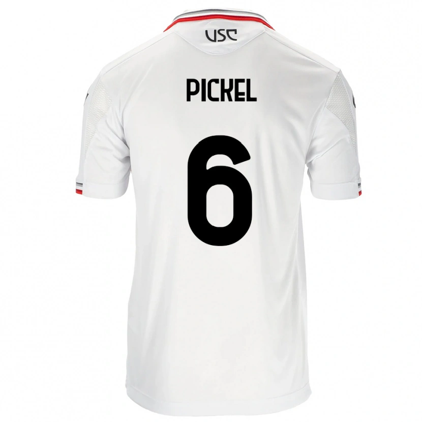 Danxen Män Charles Pickel #6 Vit Röd Bortatröja Matchtröjor 2025/26 Tröjor T-Tröja