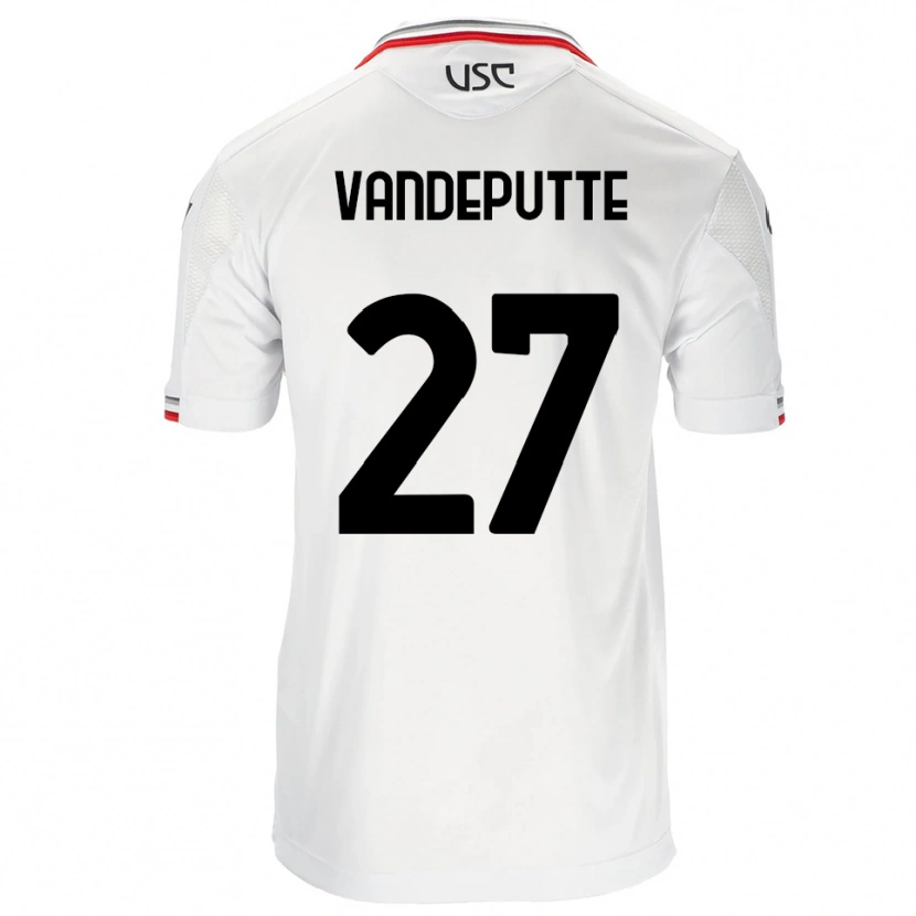Danxen Män Jari Vandeputte #27 Vit Röd Bortatröja Matchtröjor 2025/26 Tröjor T-Tröja