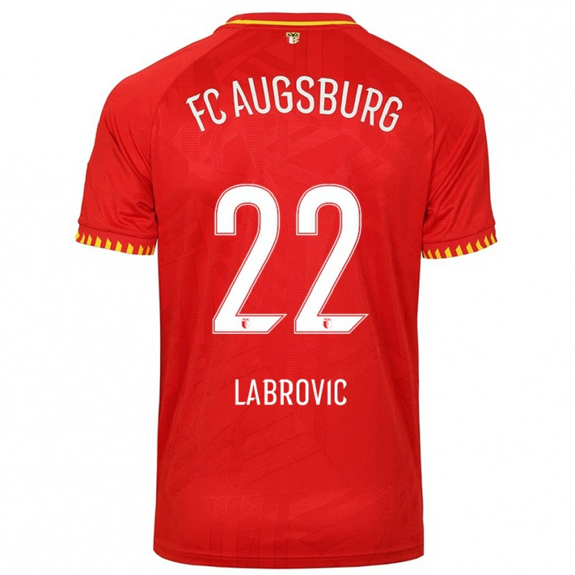 Danxen Män Nediljko Labrovic #22 Röd Gul Bortatröja Matchtröjor 2025/26 Tröjor T-Tröja