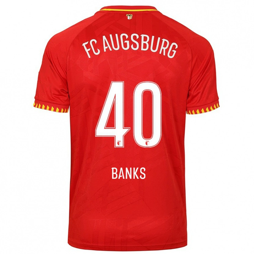 Danxen Män Noahkai Banks #40 Röd Gul Bortatröja Matchtröjor 2025/26 Tröjor T-Tröja