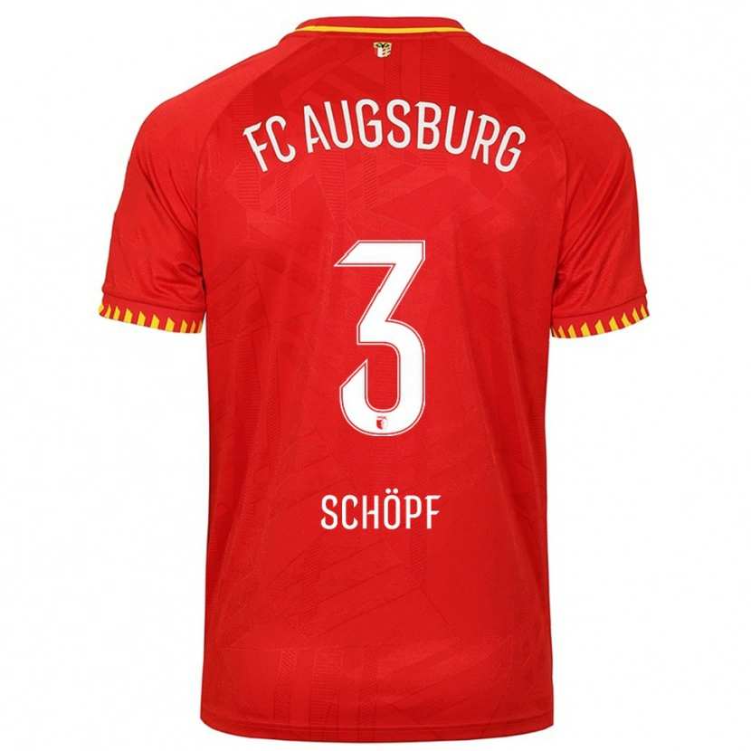 Danxen Män Julia Schöpf #3 Röd Gul Bortatröja Matchtröjor 2025/26 Tröjor T-Tröja