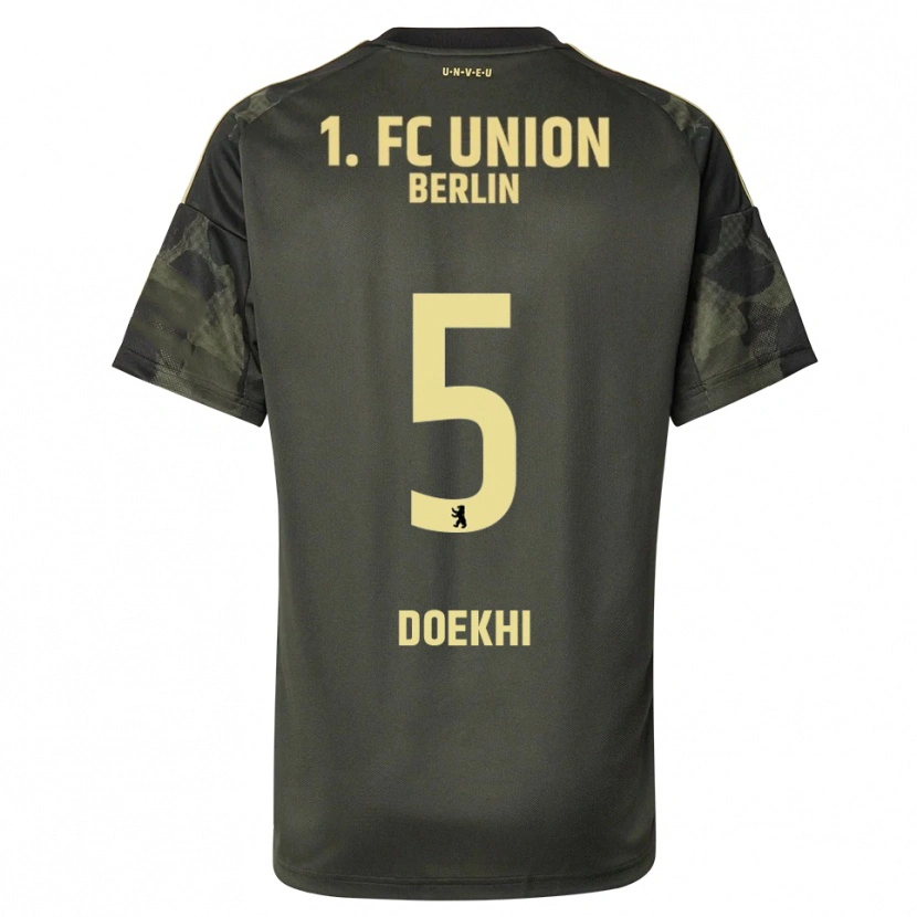Danxen Män Danilho Doekhi #5 Mörkgrön Svart Bortatröja Matchtröjor 2025/26 Tröjor T-Tröja