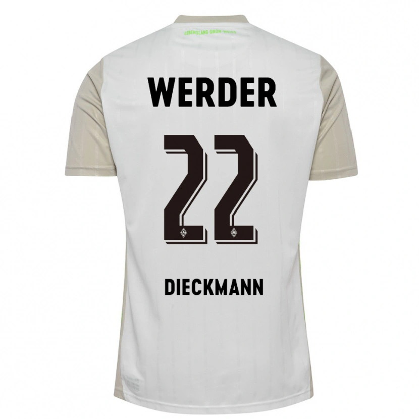 Danxen Män Rieke Dieckmann #22 Vit Svart Bortatröja Matchtröjor 2025/26 Tröjor T-Tröja
