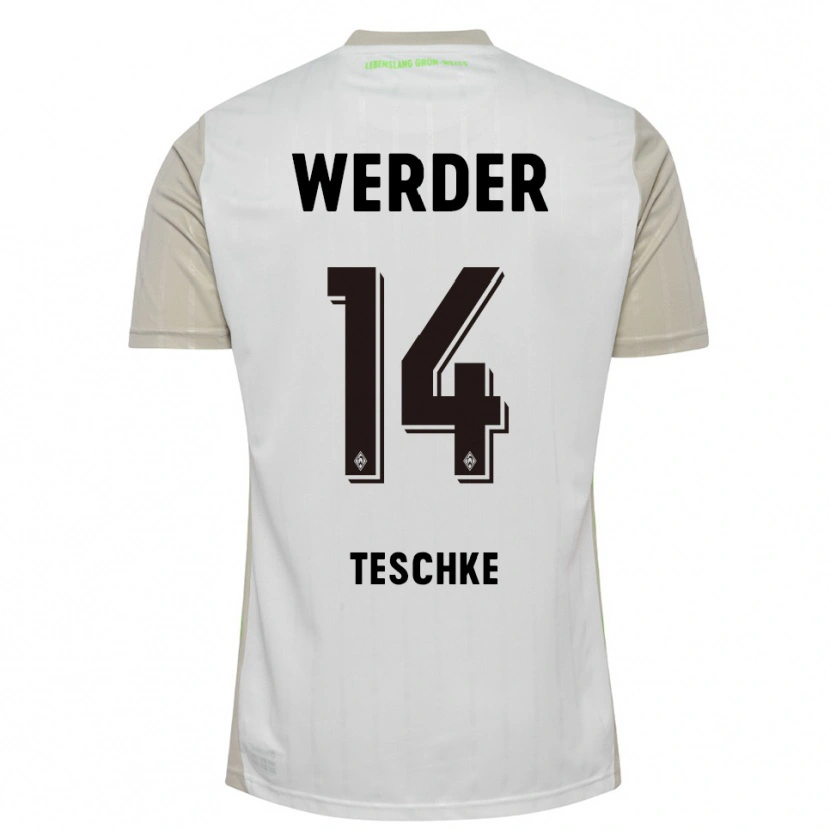 Danxen Män Tim Teschke #14 Vit Svart Bortatröja Matchtröjor 2025/26 Tröjor T-Tröja