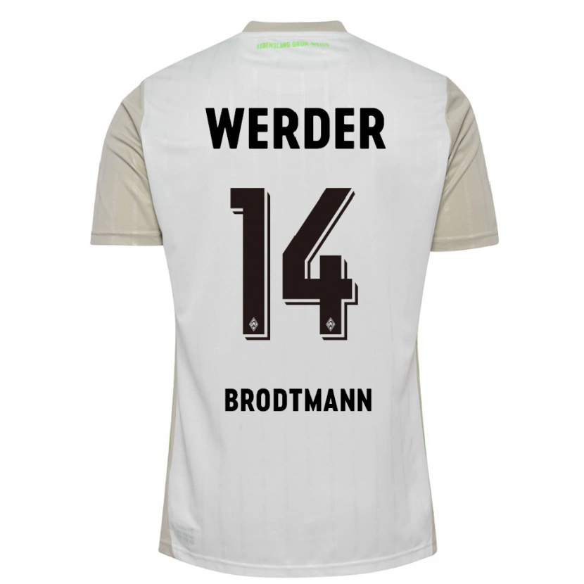 Danxen Män Linus Brodtmann #14 Vit Svart Bortatröja Matchtröjor 2025/26 Tröjor T-Tröja