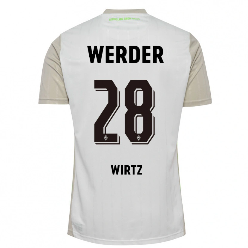Danxen Män Juliane Wirtz #28 Vit Svart Bortatröja Matchtröjor 2025/26 Tröjor T-Tröja