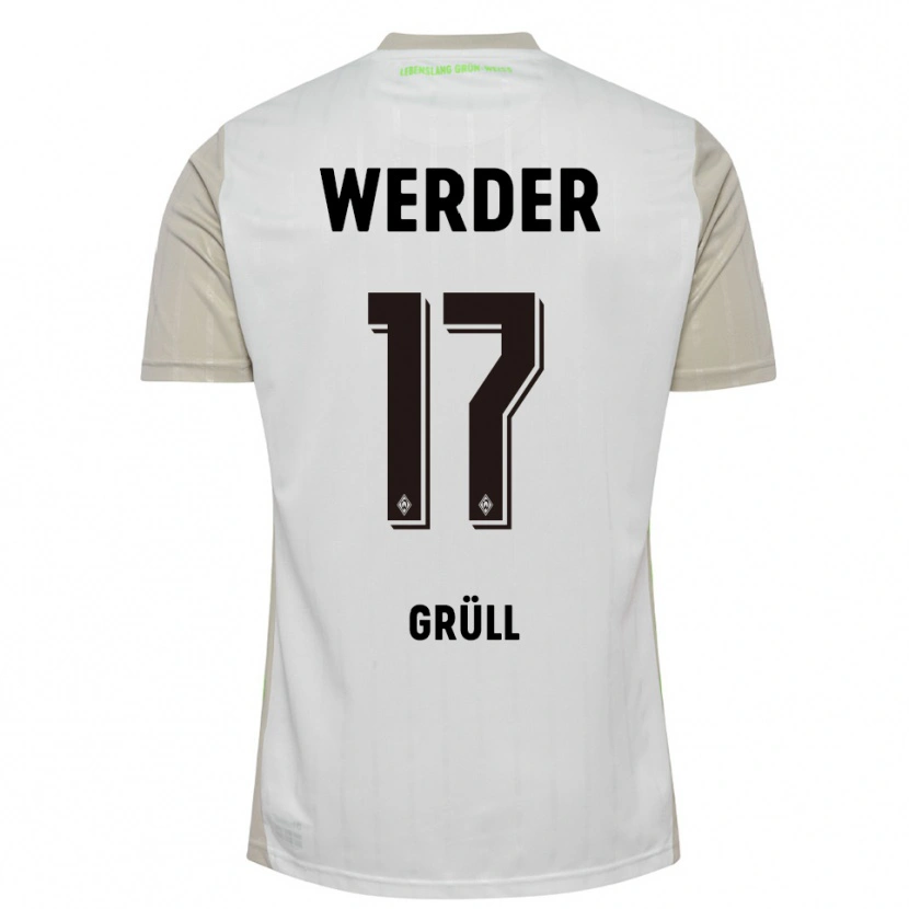 Danxen Män Marco Grüll #17 Vit Svart Bortatröja Matchtröjor 2025/26 Tröjor T-Tröja