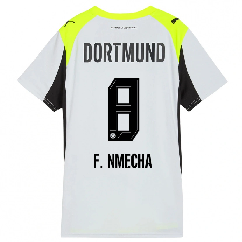 Danxen Män Felix Nmecha #8 Fluorescerande Gul Bortatröja Matchtröjor 2025/26 Tröjor T-Tröja