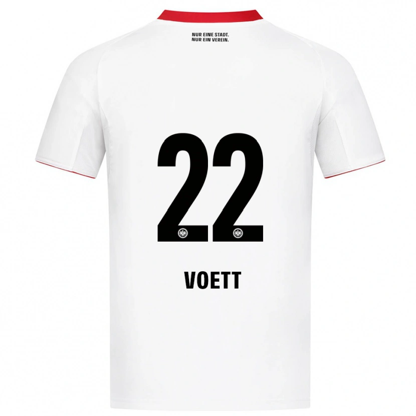Danxen Män Johannes Vött #22 Vit Röd Bortatröja Matchtröjor 2025/26 Tröjor T-Tröja