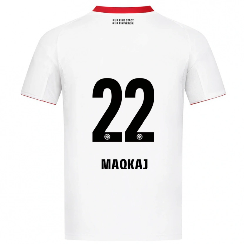 Danxen Män Dritan Maqkaj #22 Vit Röd Bortatröja Matchtröjor 2025/26 Tröjor T-Tröja