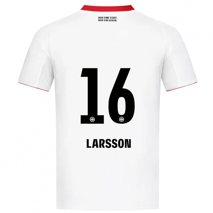 Danxen Män Hugo Larsson #16 Vit Röd Bortatröja Matchtröjor 2025/26 Tröjor T-Tröja