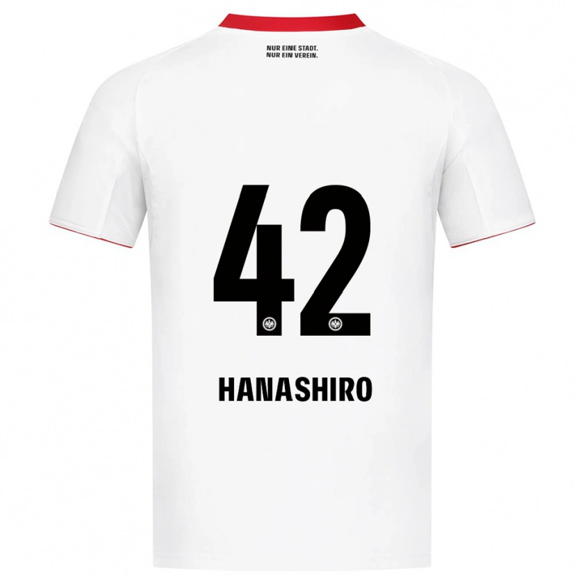 Danxen Män Rinto Hanashiro #42 Vit Röd Bortatröja Matchtröjor 2025/26 Tröjor T-Tröja
