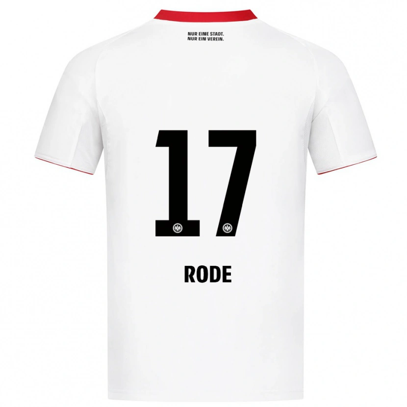 Danxen Män Sebastian Rode #17 Vit Röd Bortatröja Matchtröjor 2025/26 Tröjor T-Tröja