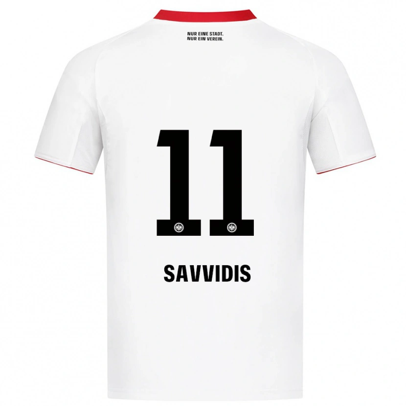 Danxen Män Rafail Savvidis #11 Vit Röd Bortatröja Matchtröjor 2025/26 Tröjor T-Tröja