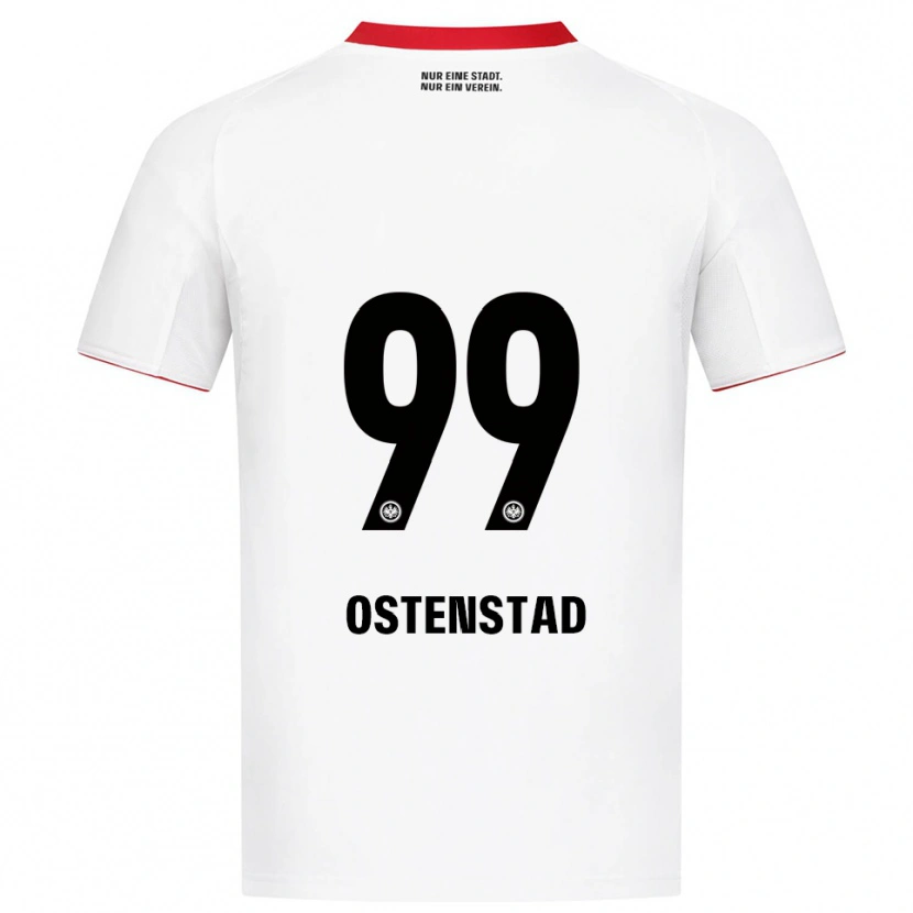 Danxen Män Marthine Østenstad #99 Vit Röd Bortatröja Matchtröjor 2025/26 Tröjor T-Tröja