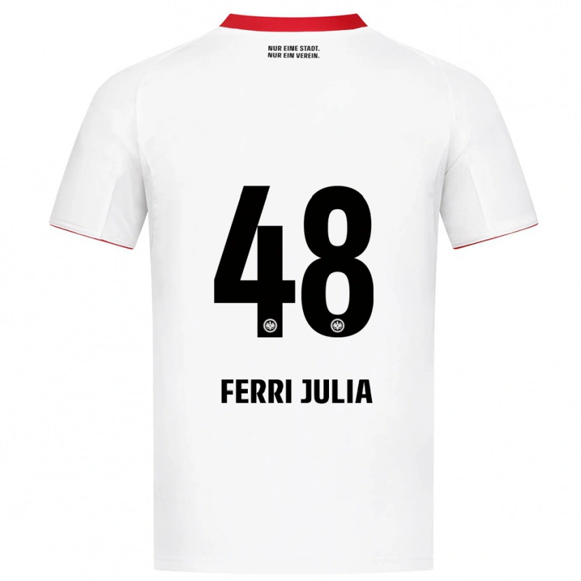 Danxen Män Nacho Ferri #48 Vit Röd Bortatröja Matchtröjor 2025/26 Tröjor T-Tröja