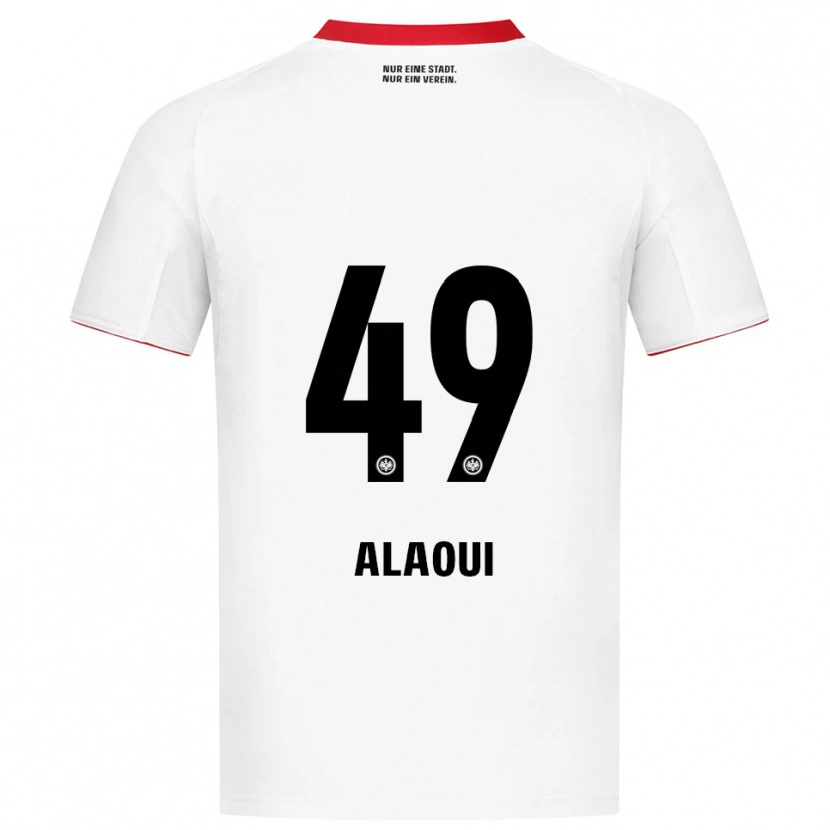 Danxen Män Anas Alaoui #49 Vit Röd Bortatröja Matchtröjor 2025/26 Tröjor T-Tröja