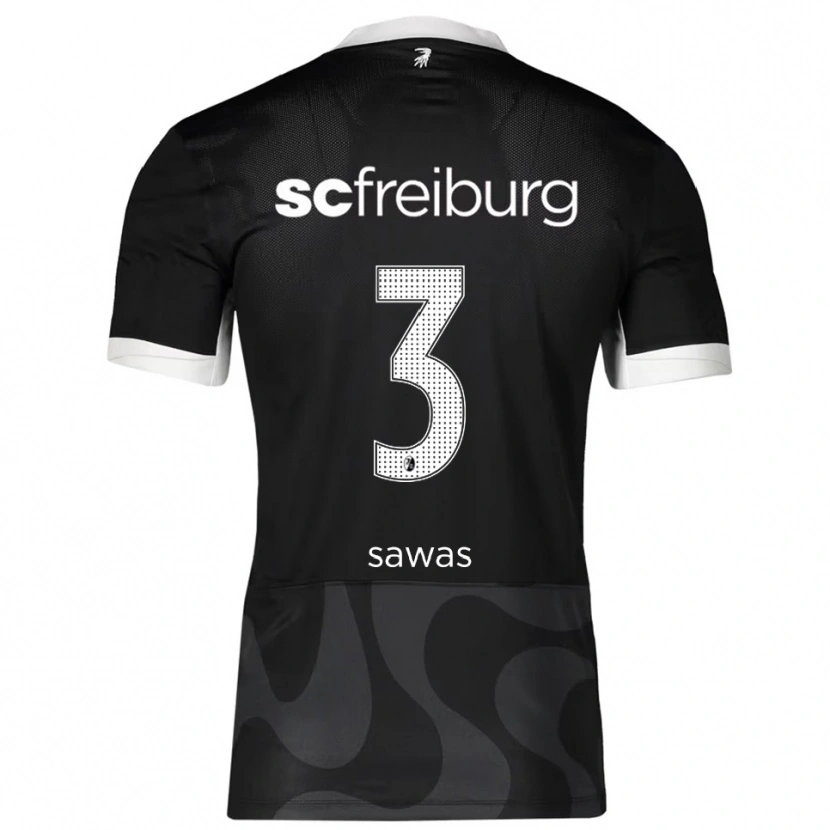 Danxen Män Leon Sawas #3 Svart Vit Bortatröja Matchtröjor 2025/26 Tröjor T-Tröja