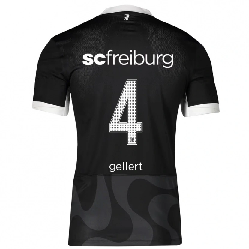 Danxen Män Fabian Gellert #4 Svart Vit Bortatröja Matchtröjor 2025/26 Tröjor T-Tröja
